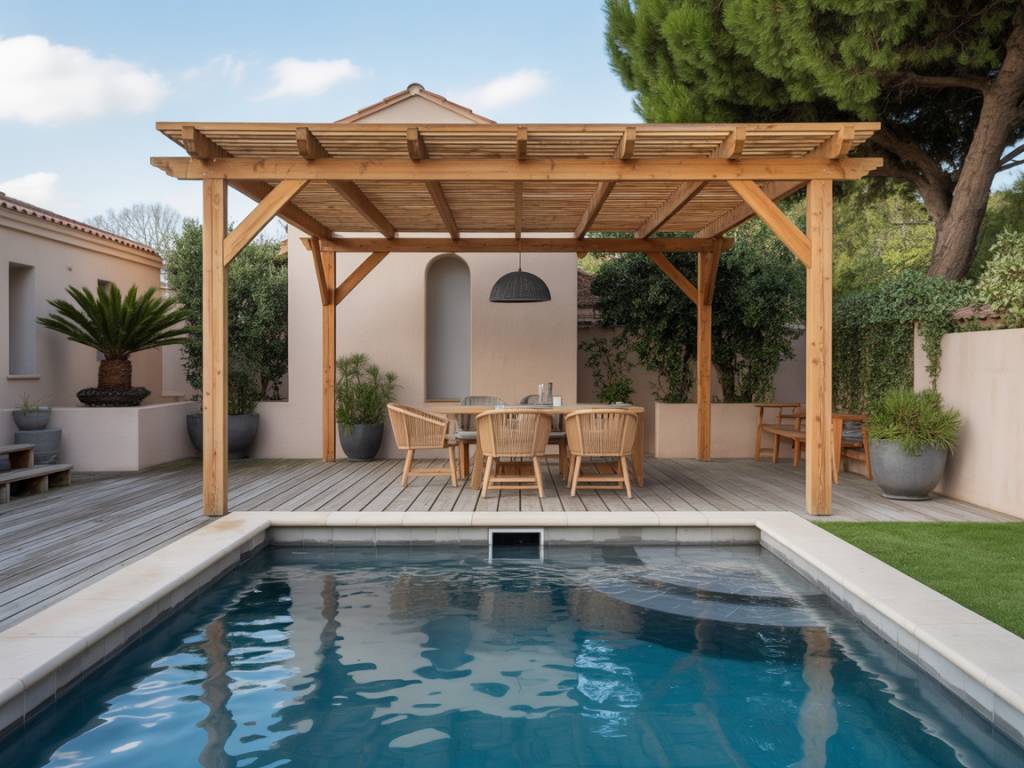 Pergola au dessus piscine : astuces pour protéger l’eau, optimiser l’ombre et valoriser votre terrasse